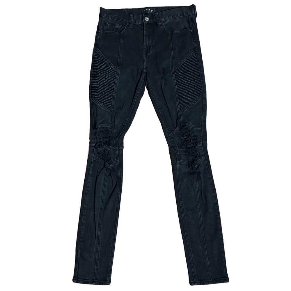 PacSun Men’s Distressed Stacked Skinny Black Denim Jeans 30x32